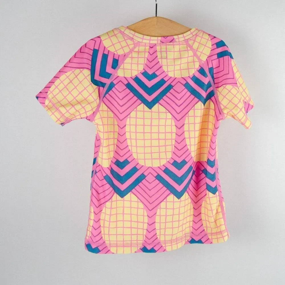 Tea‎ Collection Pineapple Print Short Sleeve Rash Guard Pink Yellow Toddler Sz 4